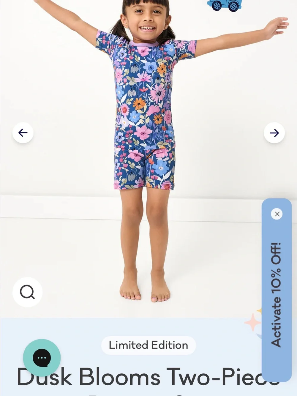 littlesleepies dusk blooms Short Sleeve and shorts set